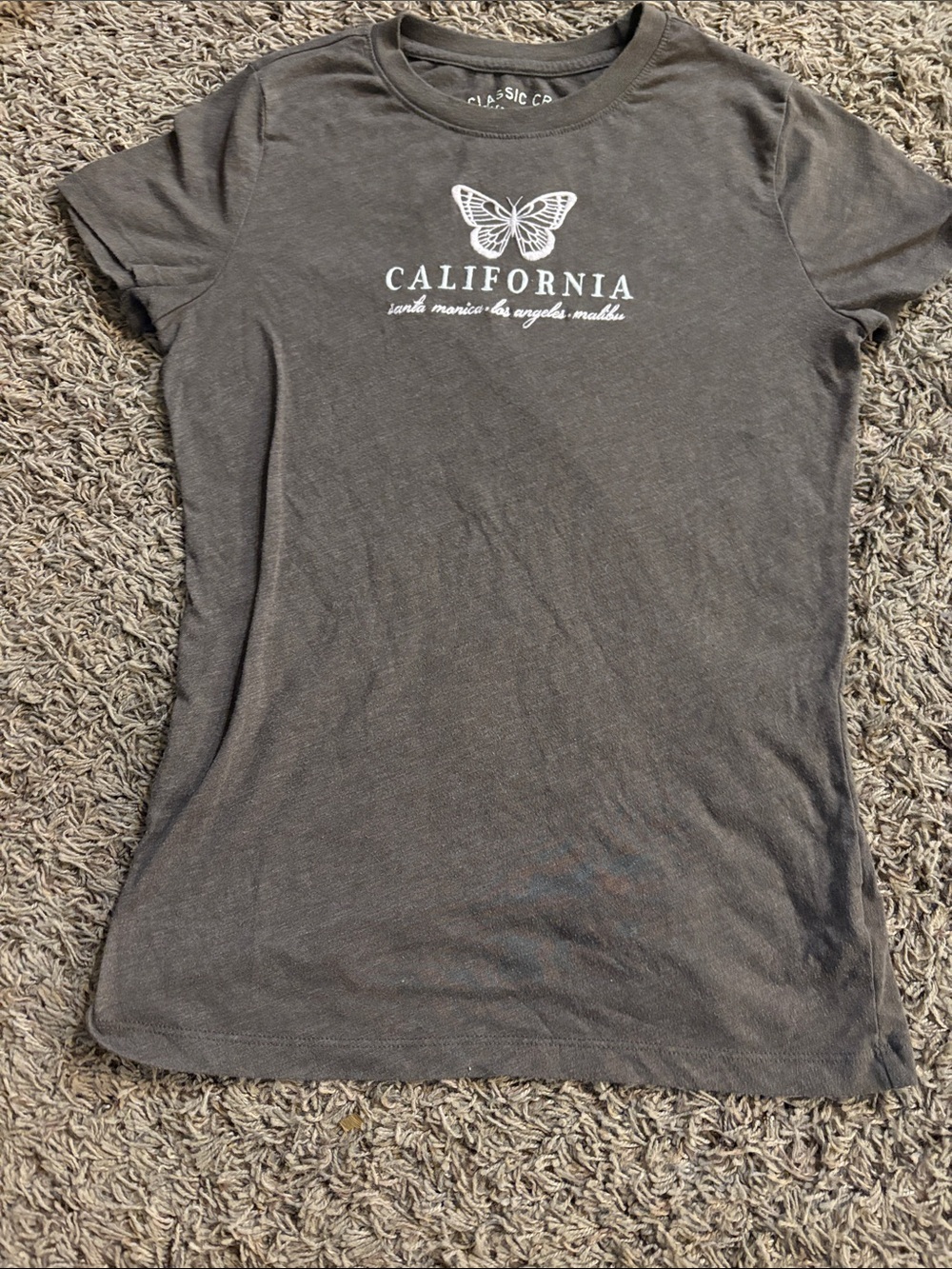 Aeropostale Charcoal California Butterfly Tee